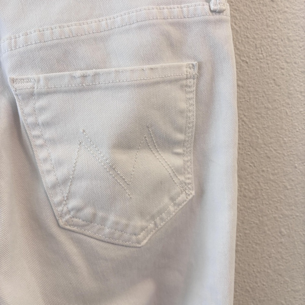 Mother The Cha Cha Fray Jeans Womens Size 25 White Glass Slipper Ruffle Hem - Picture 9 of 16